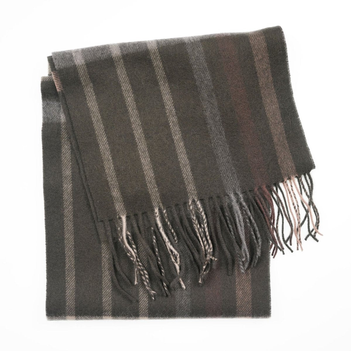 Edinburgh 100% Lambswool Scarf – Premium Soft Wool Wrap - OVERSIZED CHECK TAUPE