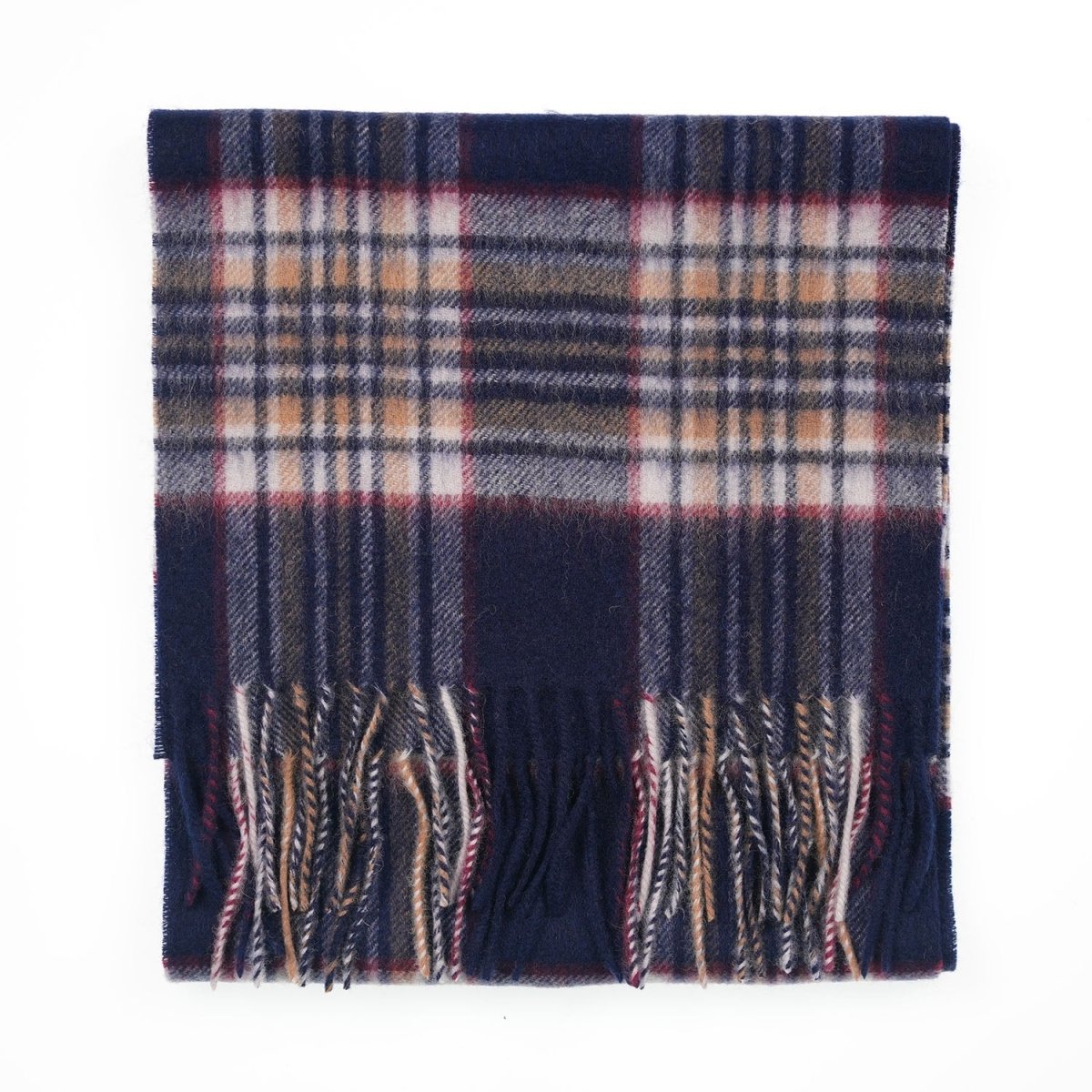 Edinburgh 100% Lambswool Scarf – Premium Soft Wool Wrap - STEWART NAVY