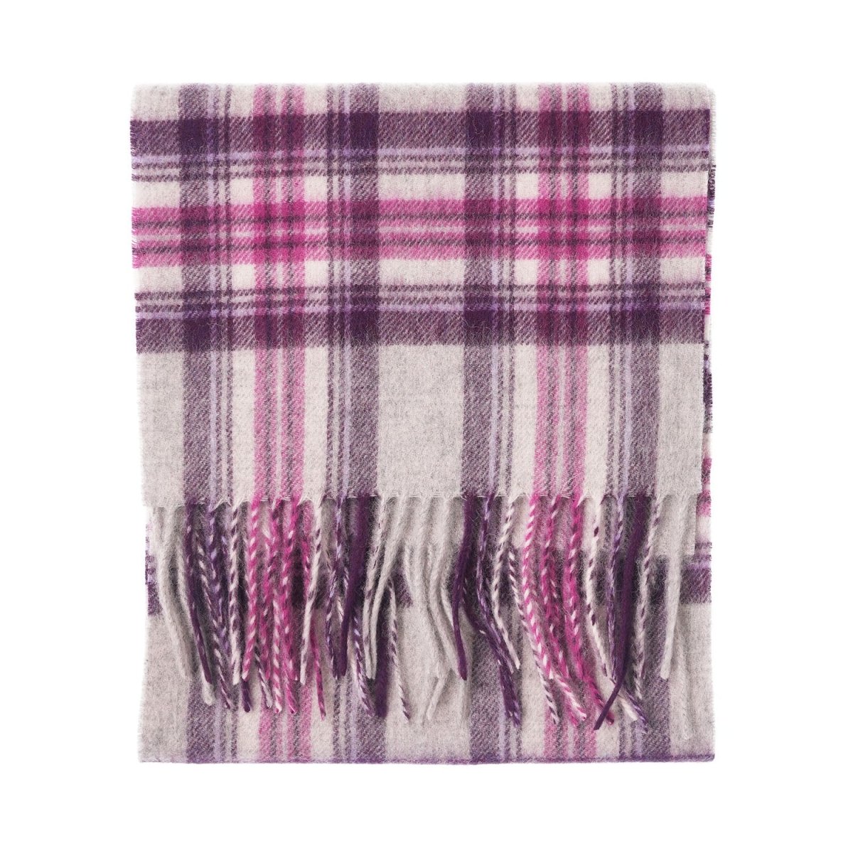 Edinburgh 100% Lambswool Scarf – Premium Soft Wool Wrap - STEWART PURPLE