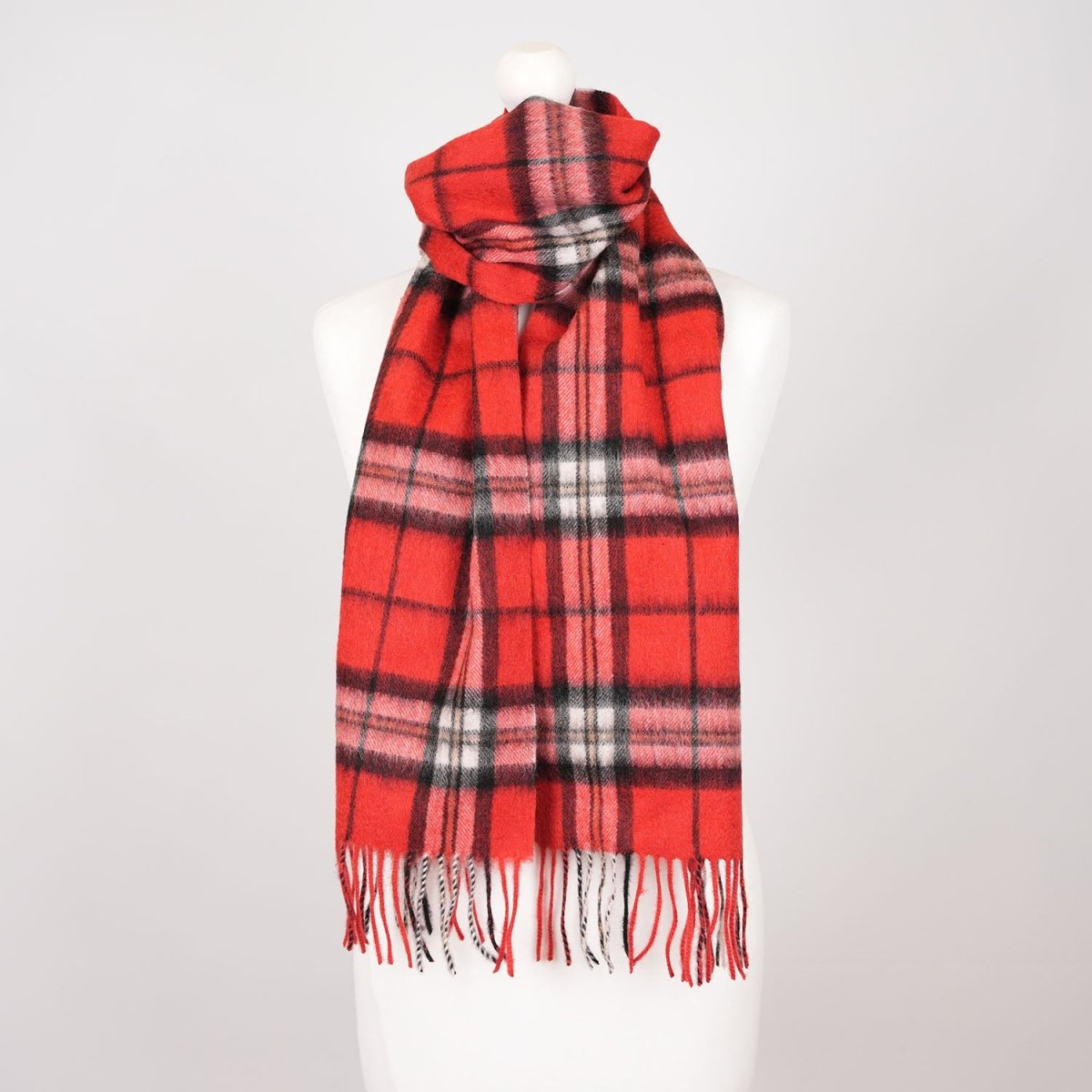 Edinburgh 100% Lambswool Scarf – Premium Soft Wool Wrap - THOMSON RED