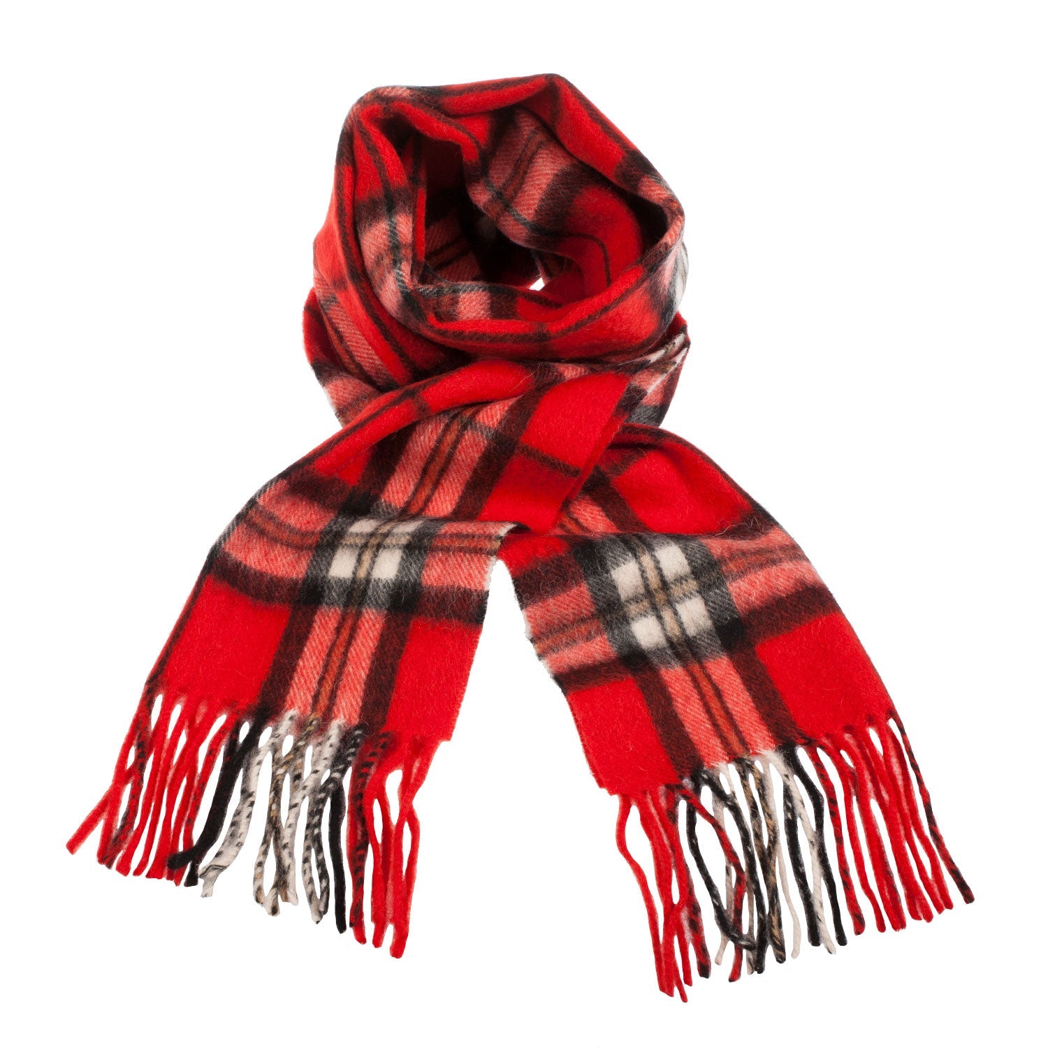 Edinburgh 100% Lambswool Scarf – Premium Soft Wool Wrap - THOMSON RED