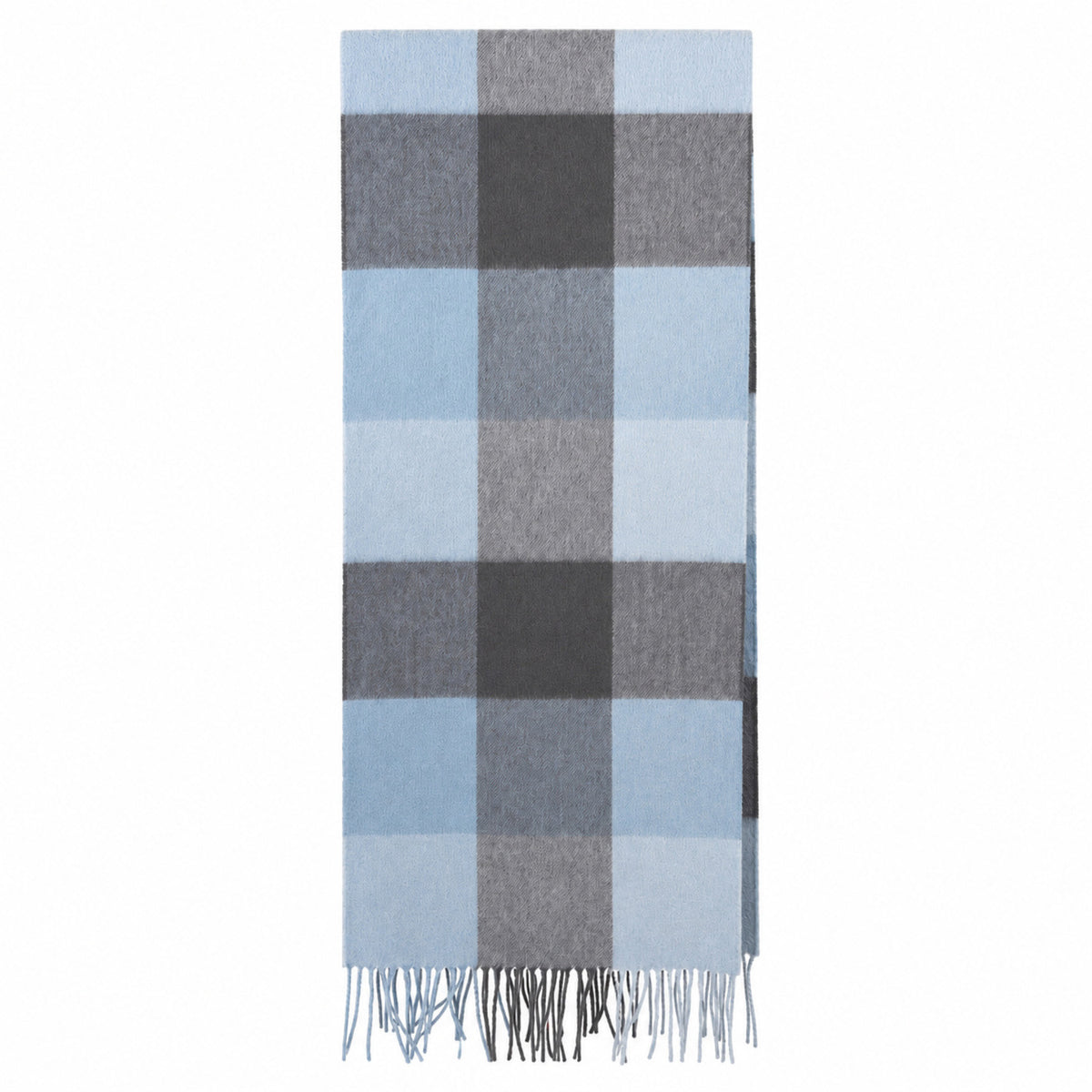 Heritage of Scotland 100% Lambswool Wide Scarf Soft Unisex Winter Wrap - Tartan & Check Designs - 3 SQUARE BLUE