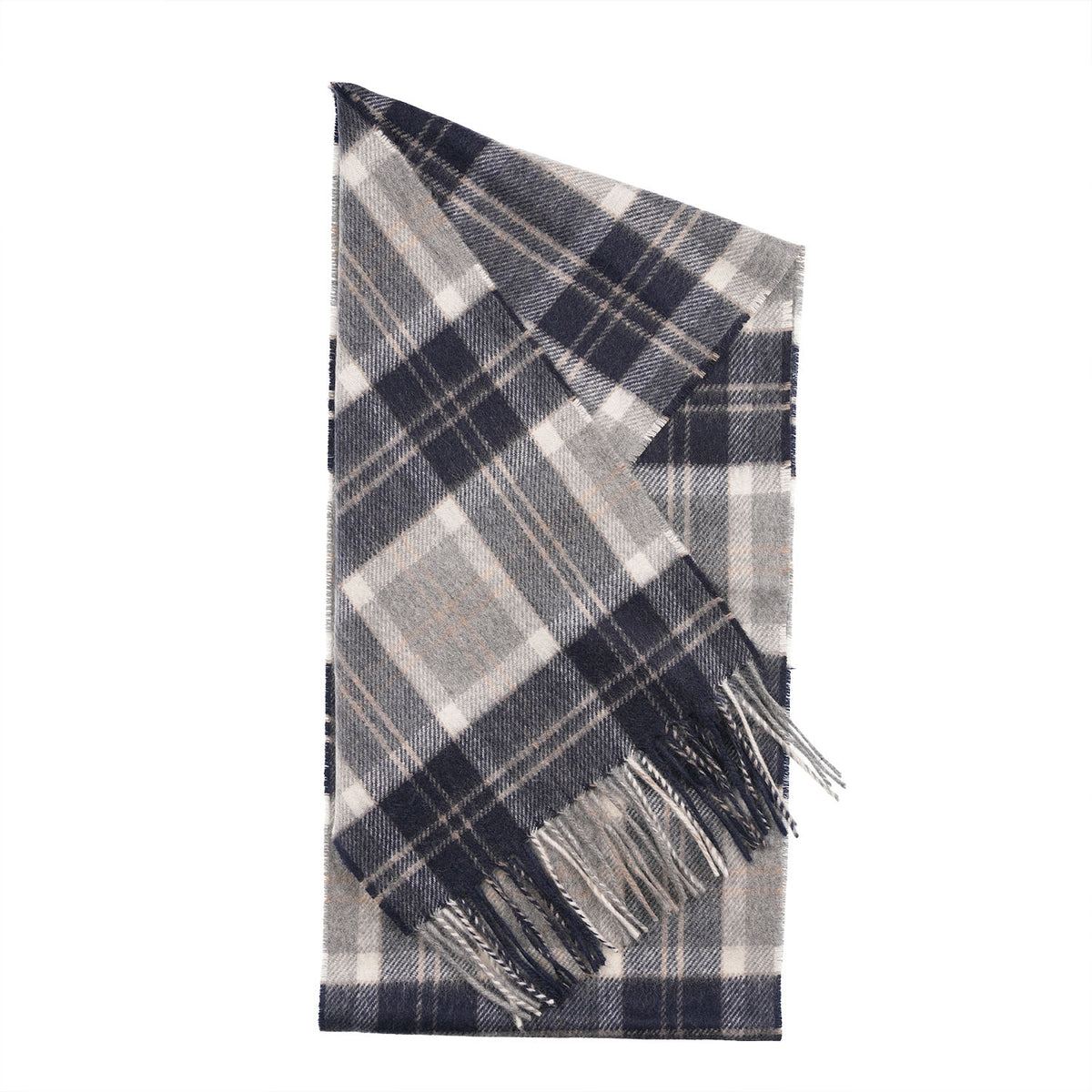 Tartan Weaving Mill 100% Pure Cashmere Scarf – Made in Scotland - Bannockbane Silver