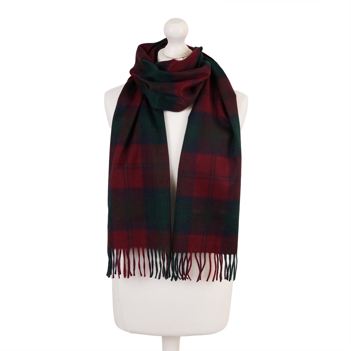 Balmoral 100% Cashmere Woven Scarf Tartan and Checks - Made in Scotland - LINDSAY