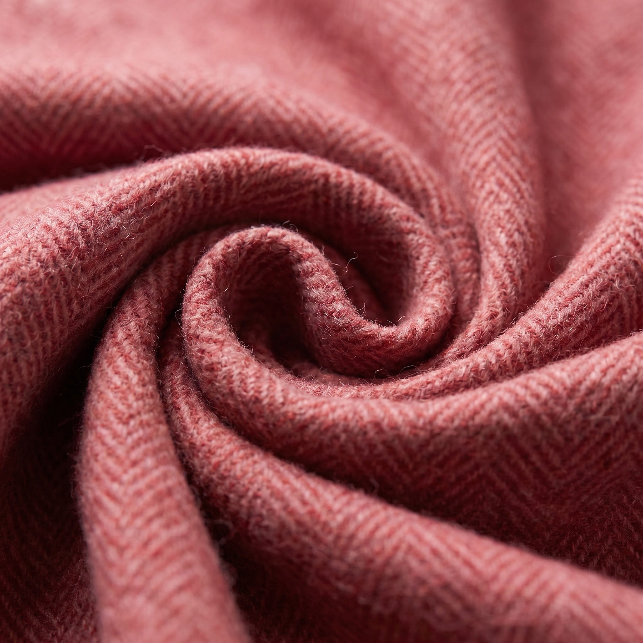 Recycled Wool Herringbone Knee Blanket – Pastel Fringed Throw - EMINENCE