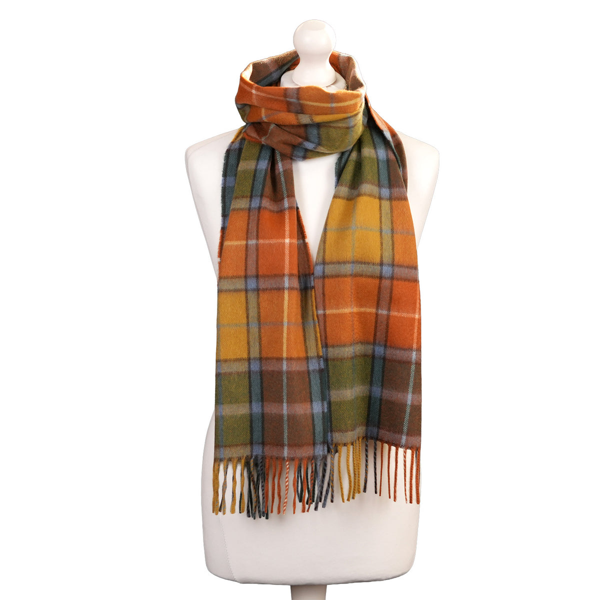 Balmoral 100% Cashmere Woven Scarf Tartan and Checks - Made in Scotland - BUCHANAN ANTIQUE