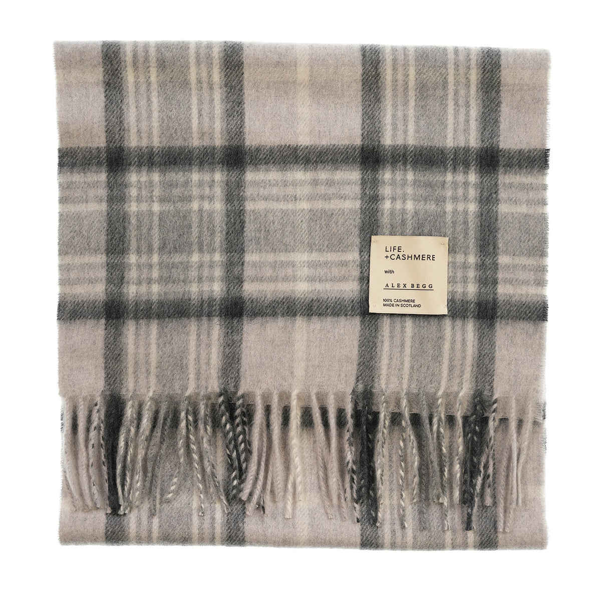 Balmoral 100% Cashmere Woven Scarf Tartan and Checks - Made in Scotland - MACKELLAR GREY