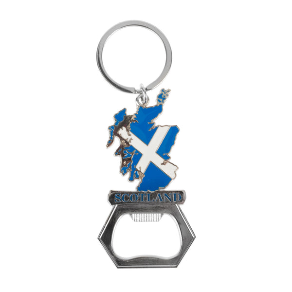 Scotland Map Bottle Opener Metal Keyring