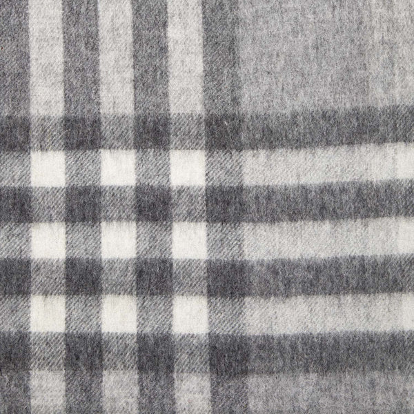 Chequer Tartan 90/10 Cashmere Blanket Grey