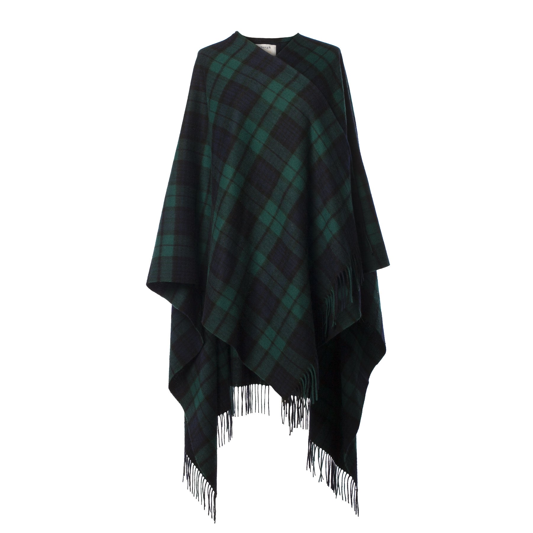 Edinburgh Lambswool Long Tartan Cape Black Watch