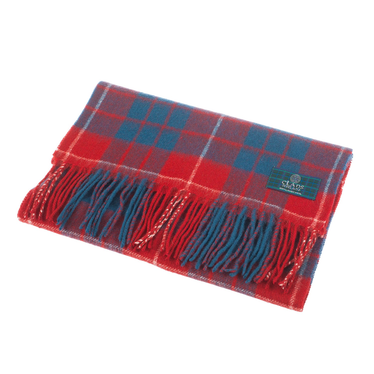 Lambswool Scottish Tartan Clan Scarf Hamilton Red
