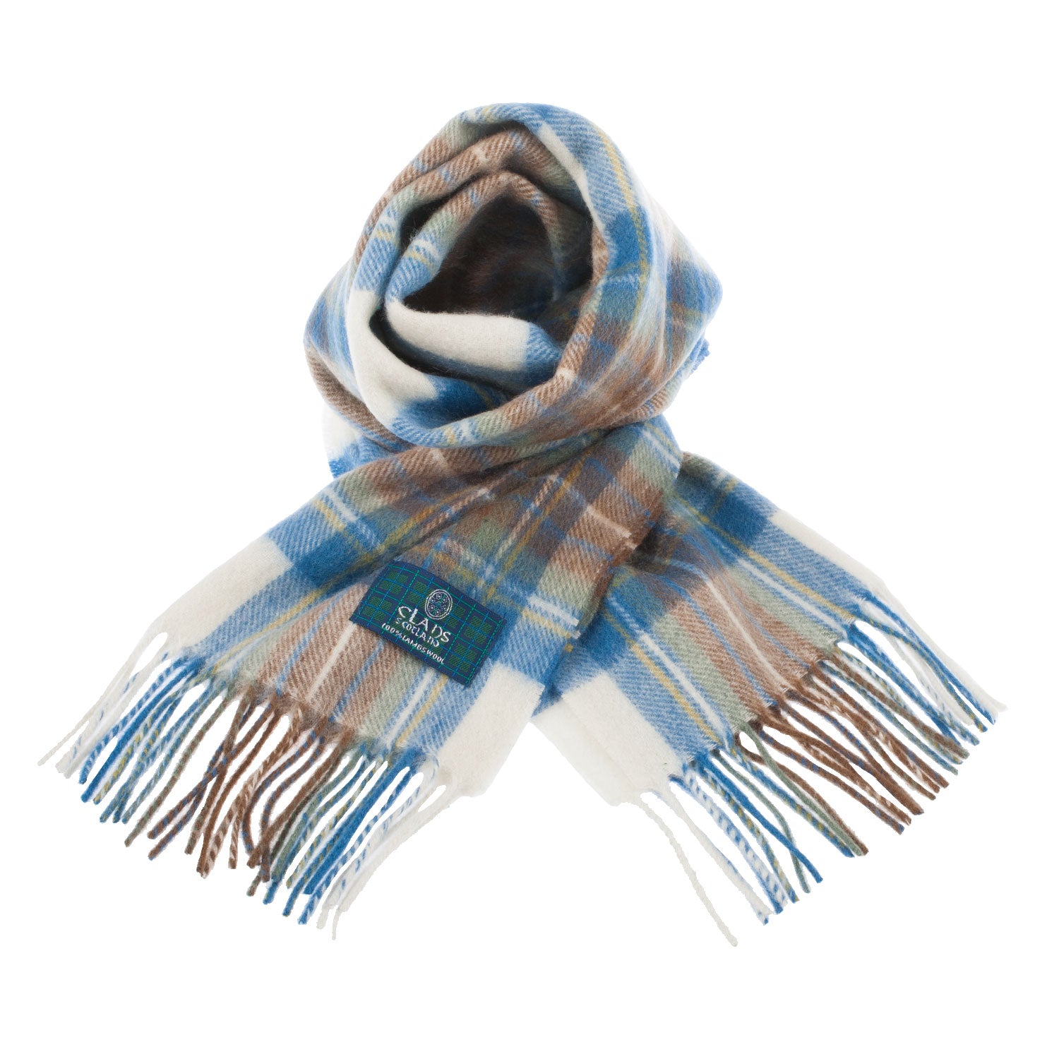 Lambswool Scottish Tartan Clan Scarf Stewart Muted Blue