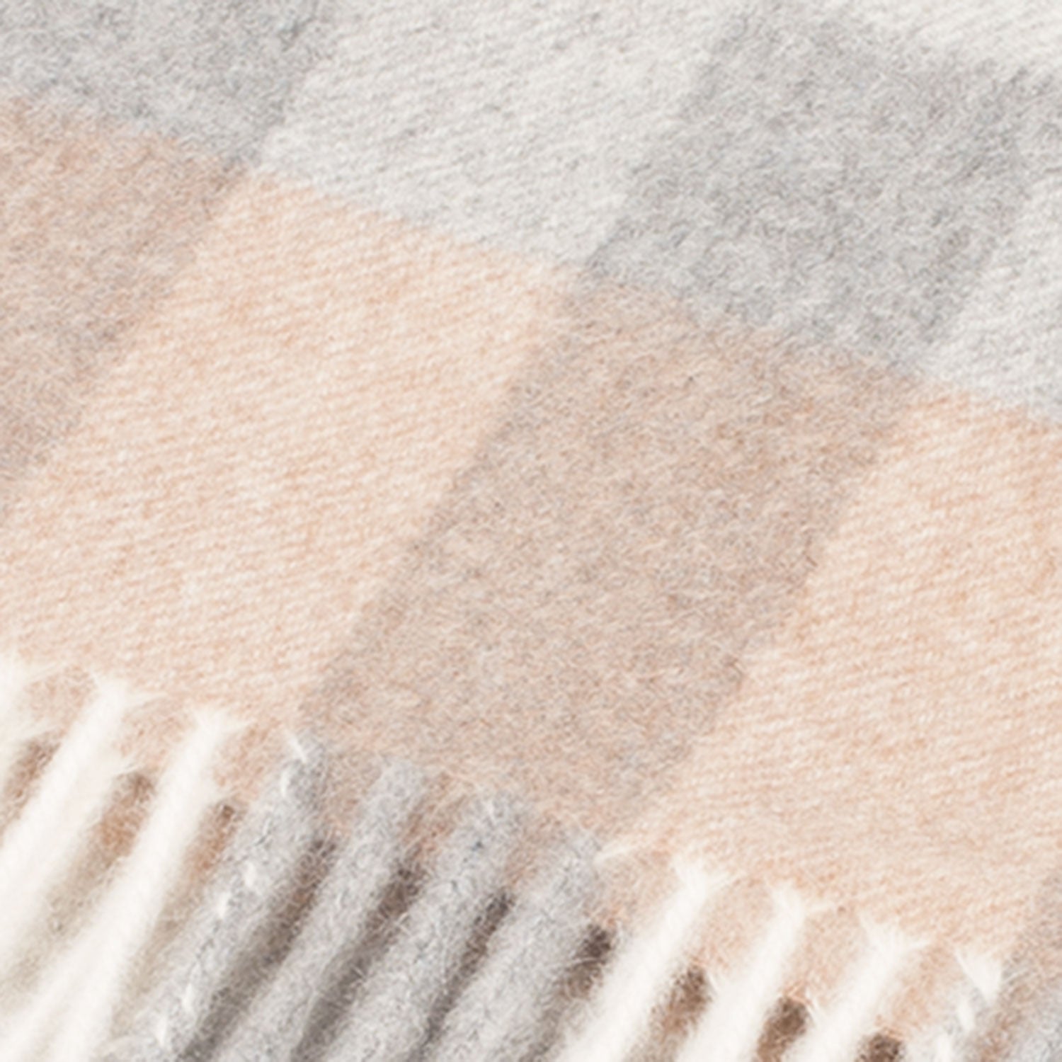 Edinburgh Cashmere Scarf Giant Chequer - Linen/Uniform