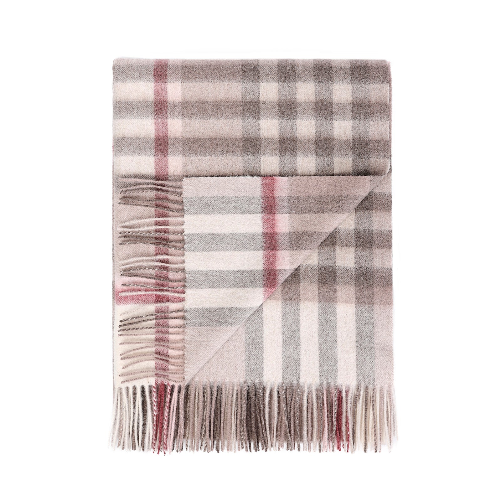 Edinburgh Lambswool Stole Chequer Shrimp (24530)