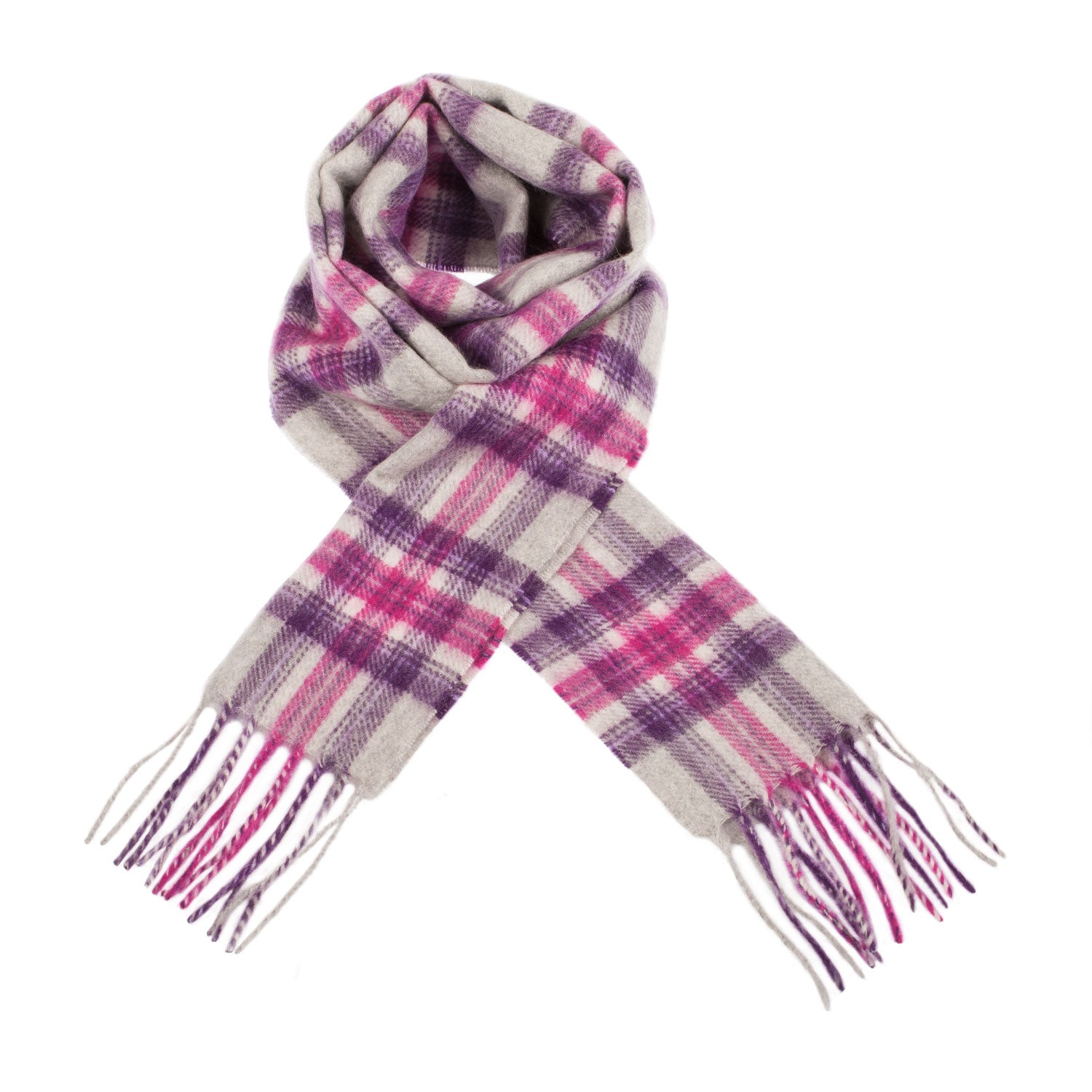 Cashmere Tartan Mini Scarf Stewart Purple