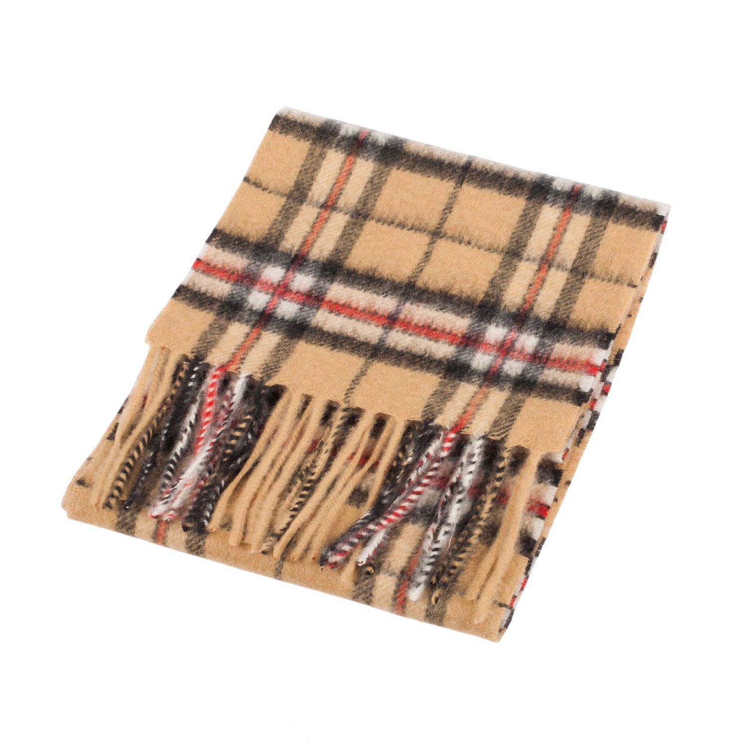 Cashmere Tartan Mini Scarf Thomson Camel