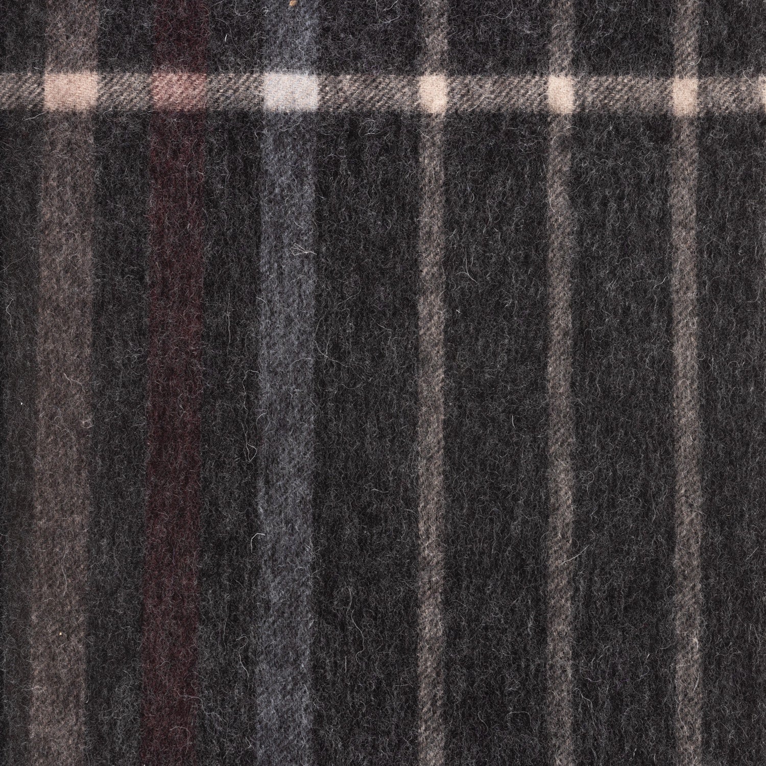 Edinburgh 100% Lambswool Tartan Scarf Oversized Check Taupe