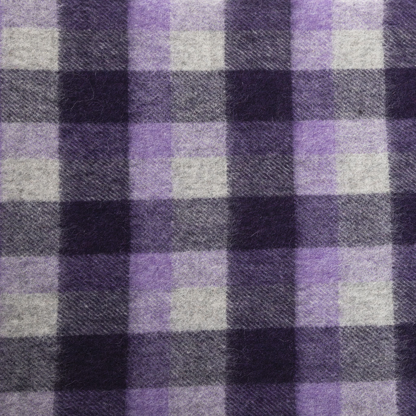 Edinburgh 100% Lambswool Tartan Scarf Big Check 27570 Purple/Oyster