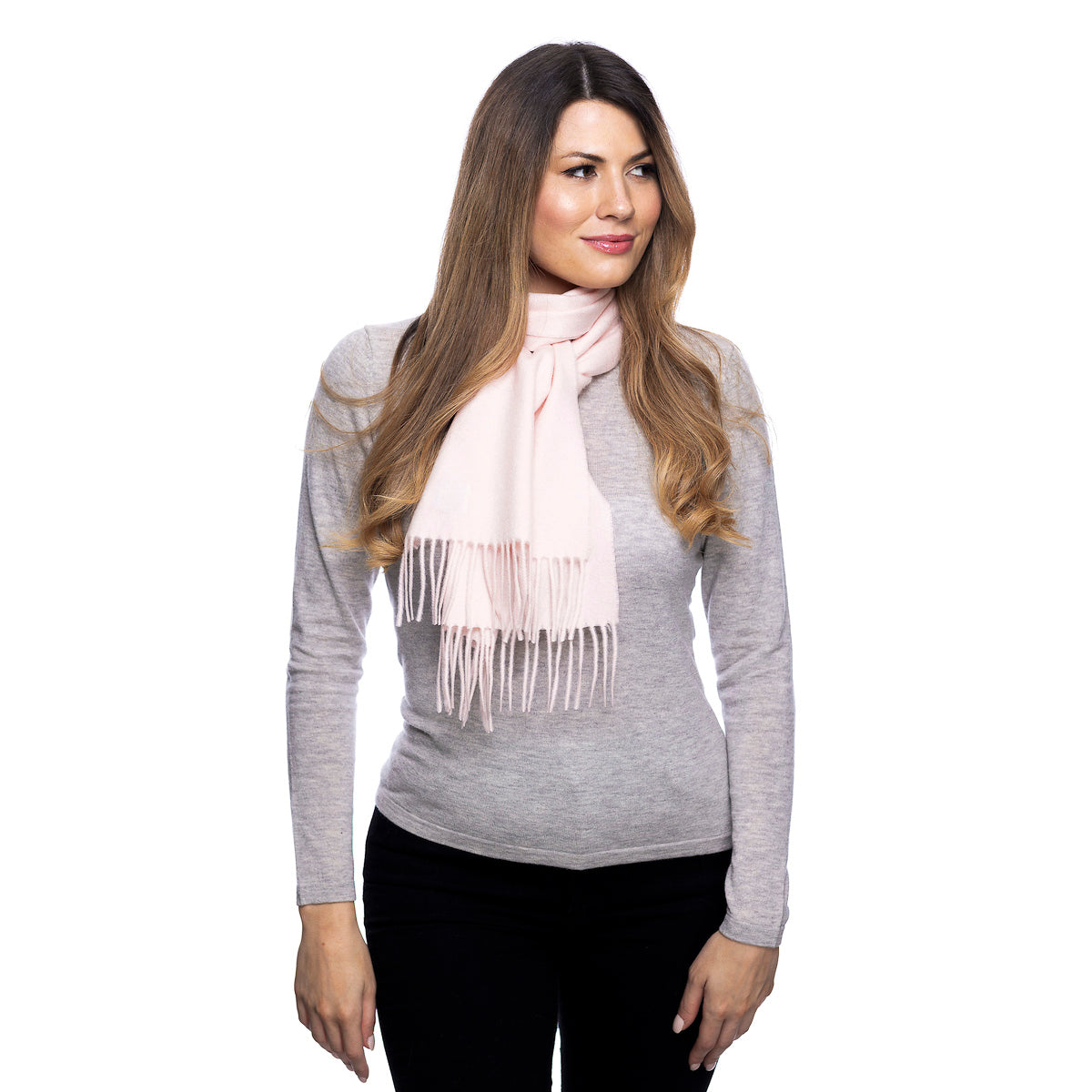 Edinburgh 100% Lambswool Tartan Scarf Light Pink