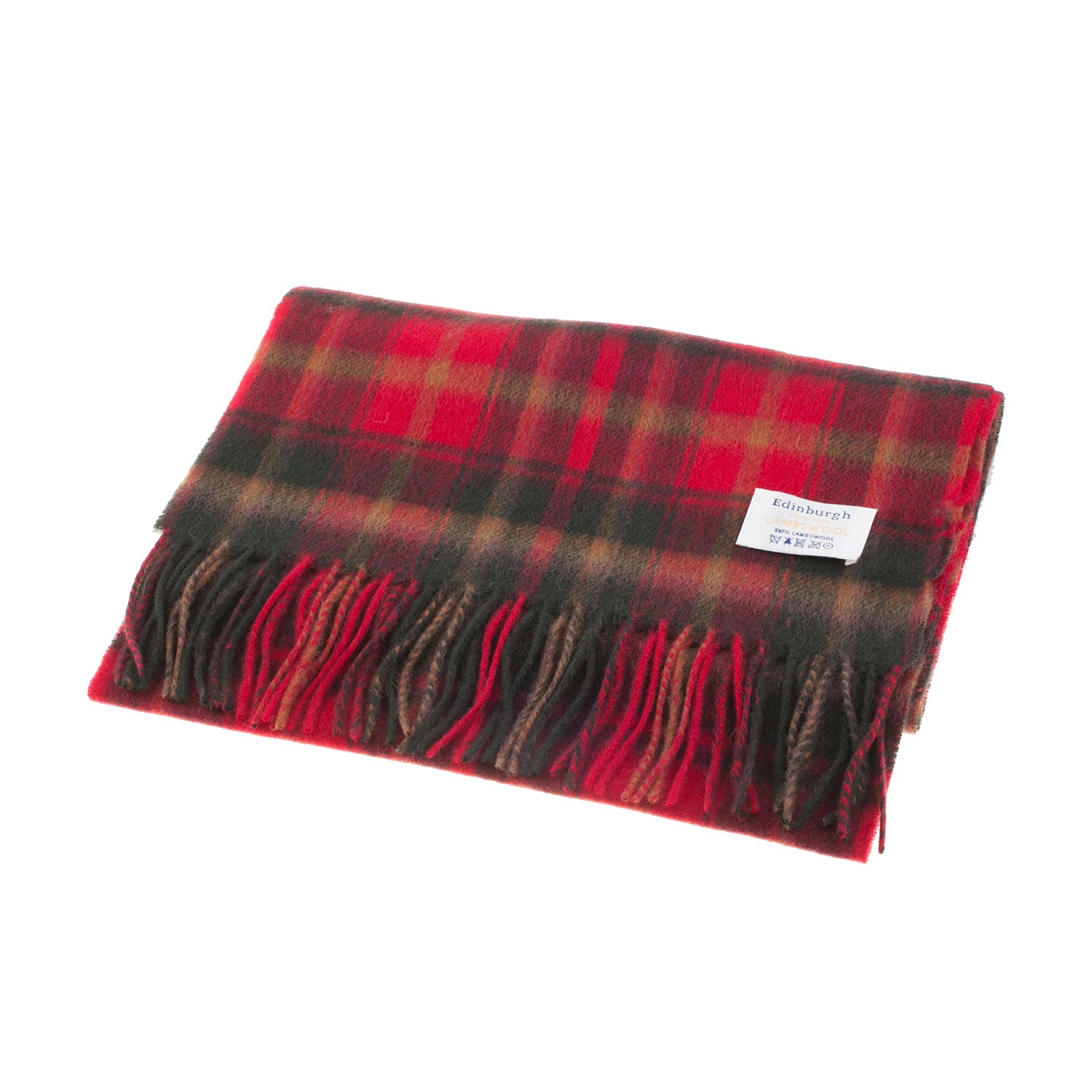 Edinburgh 100% Lambswool Tartan Scarf Dark Maple