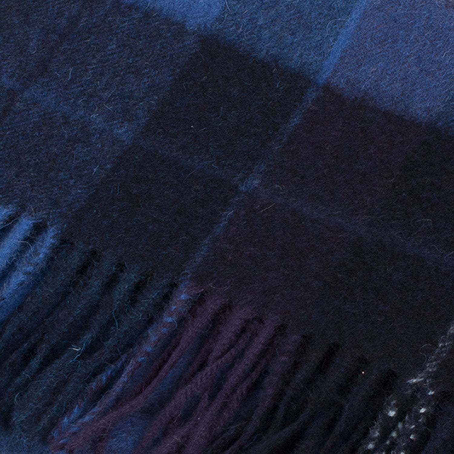 Edinburgh 100% Lambswool Tartan Scarf Mixed Check - Blue