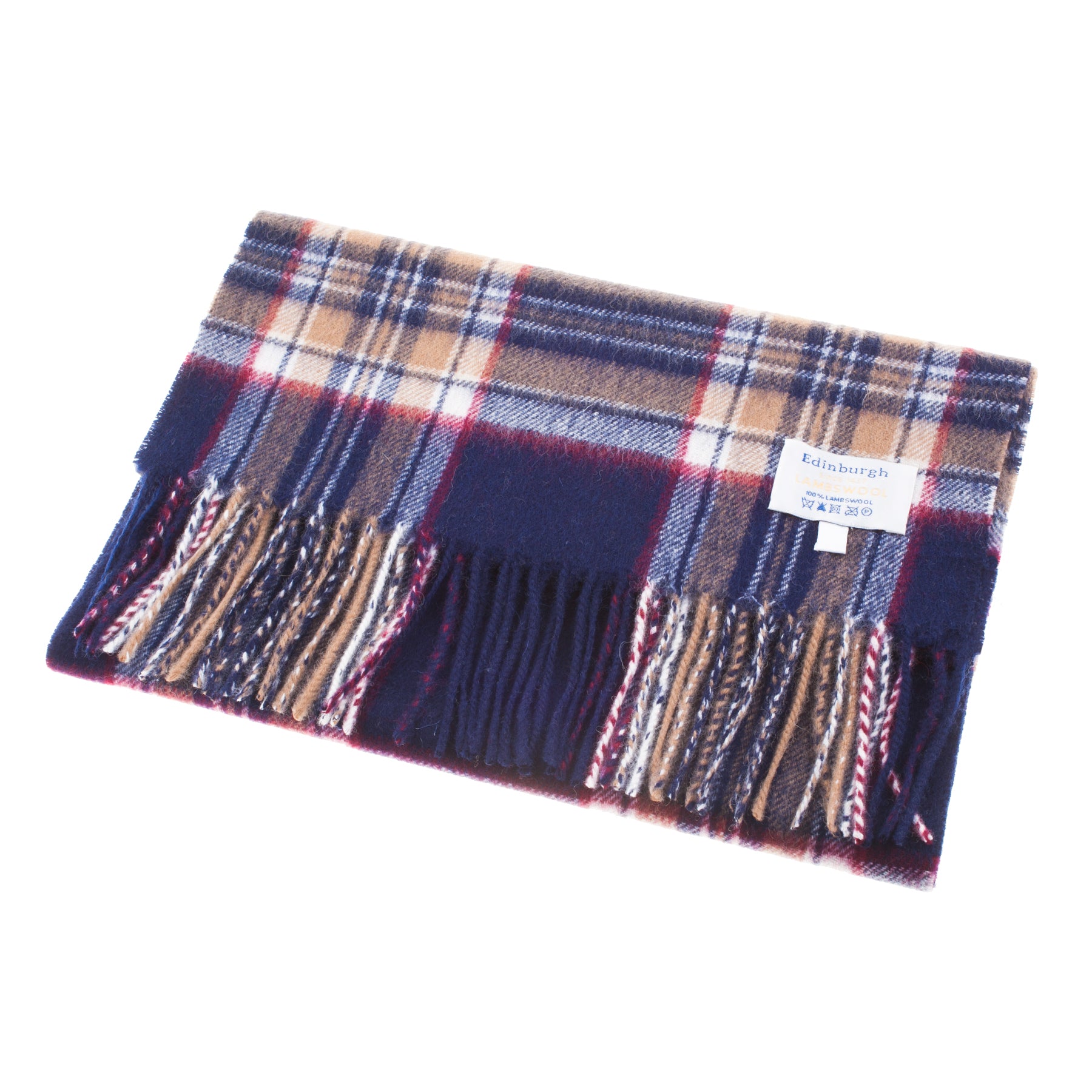 Edinburgh 100% Lambswool Tartan Scarf Stewart Navy