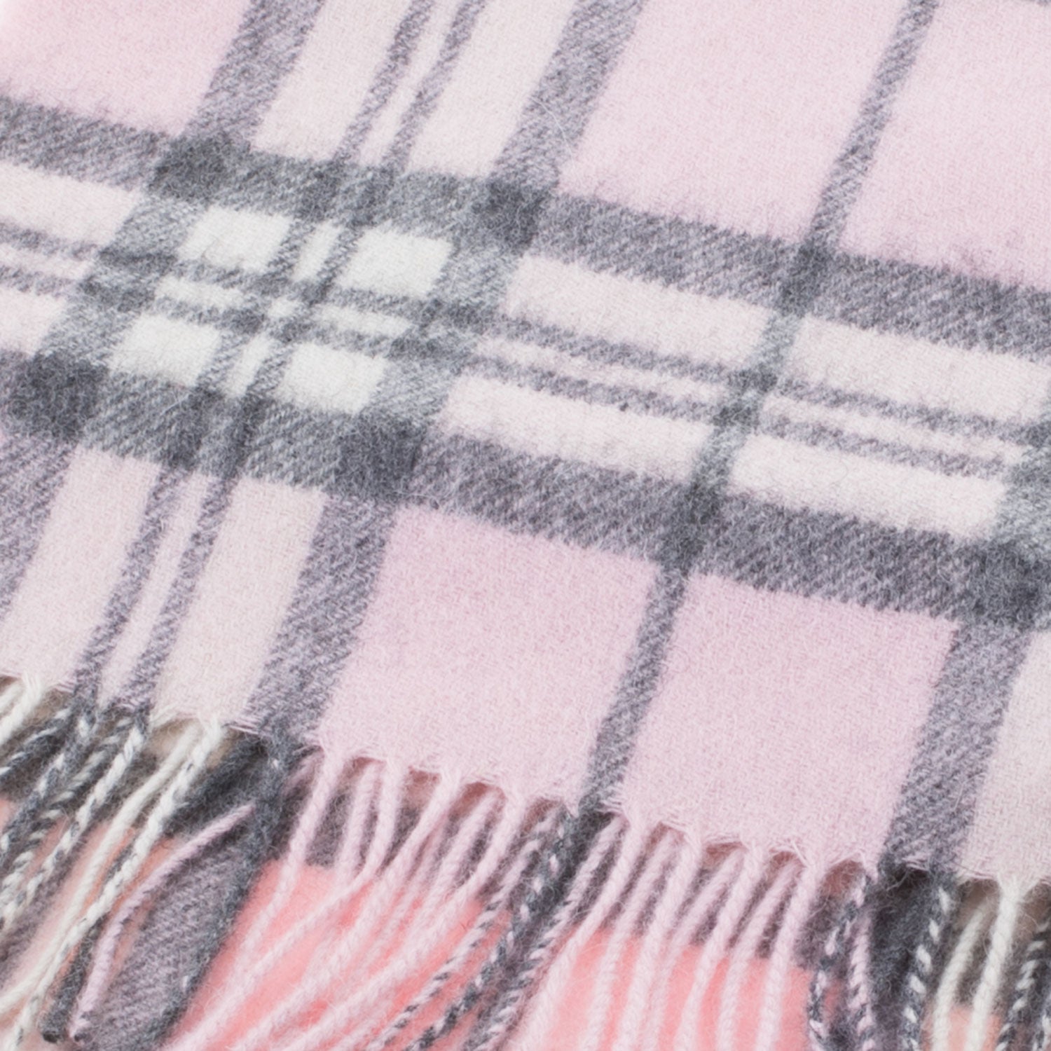 Edinburgh 100% Lambswool Tartan Scarf Thomson Pale Pink