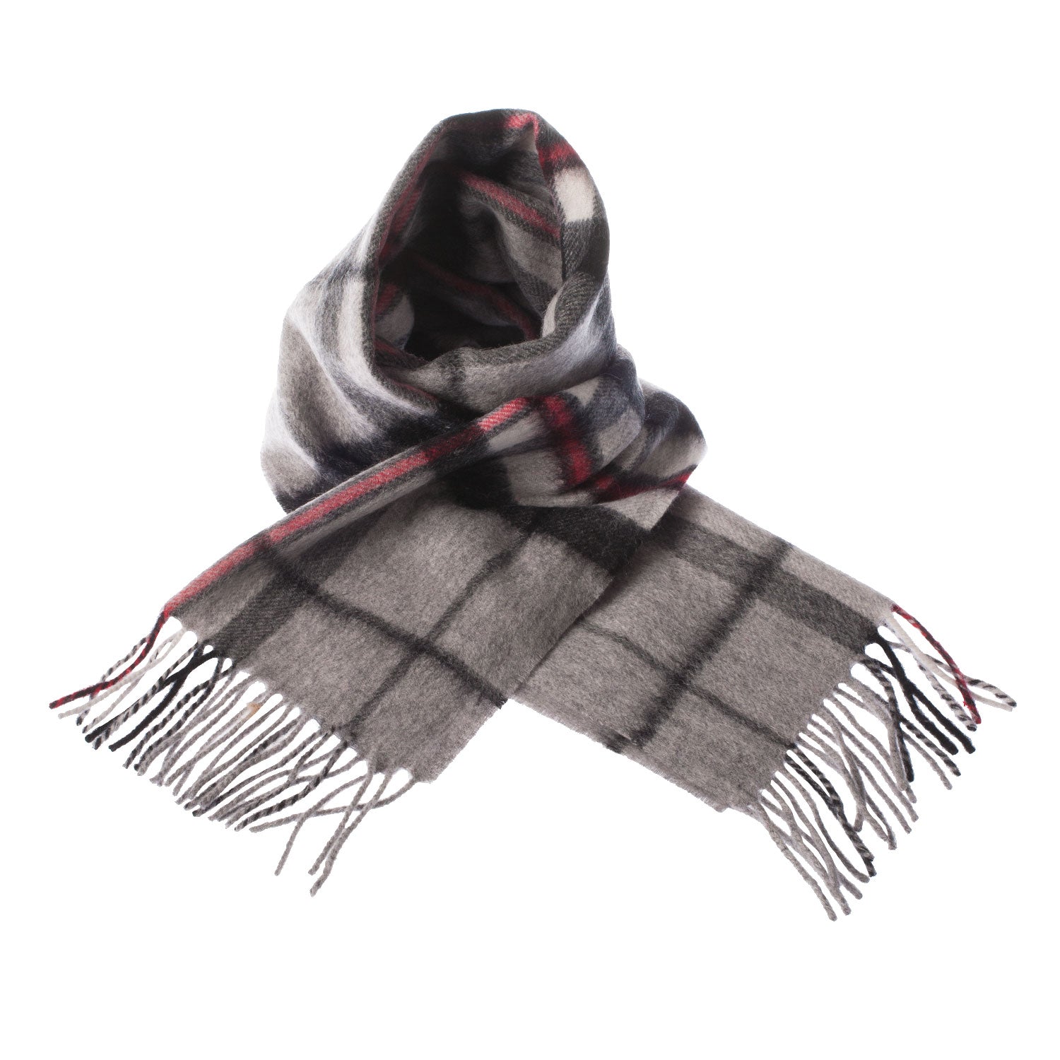 Edinburgh 100% Lambswool Tartan Scarf Thomson Grey