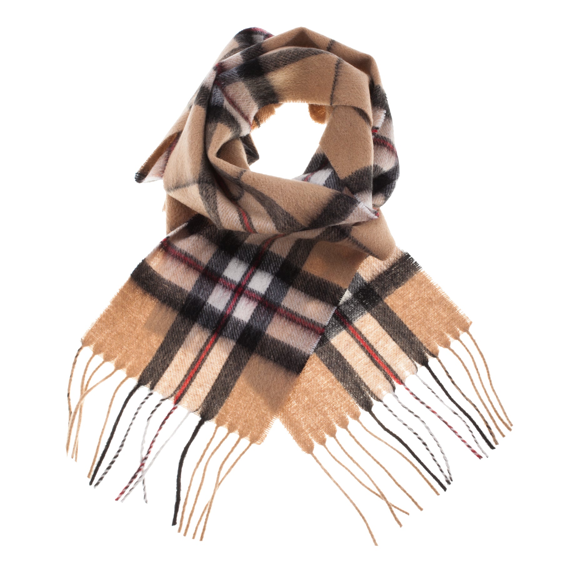 Lambswool Tartan Mini Scarf Thomson Camel