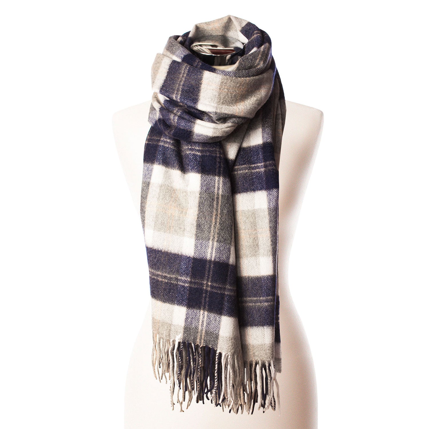 Cashmere Tartan Multicolour Stole Bannockbane Silver