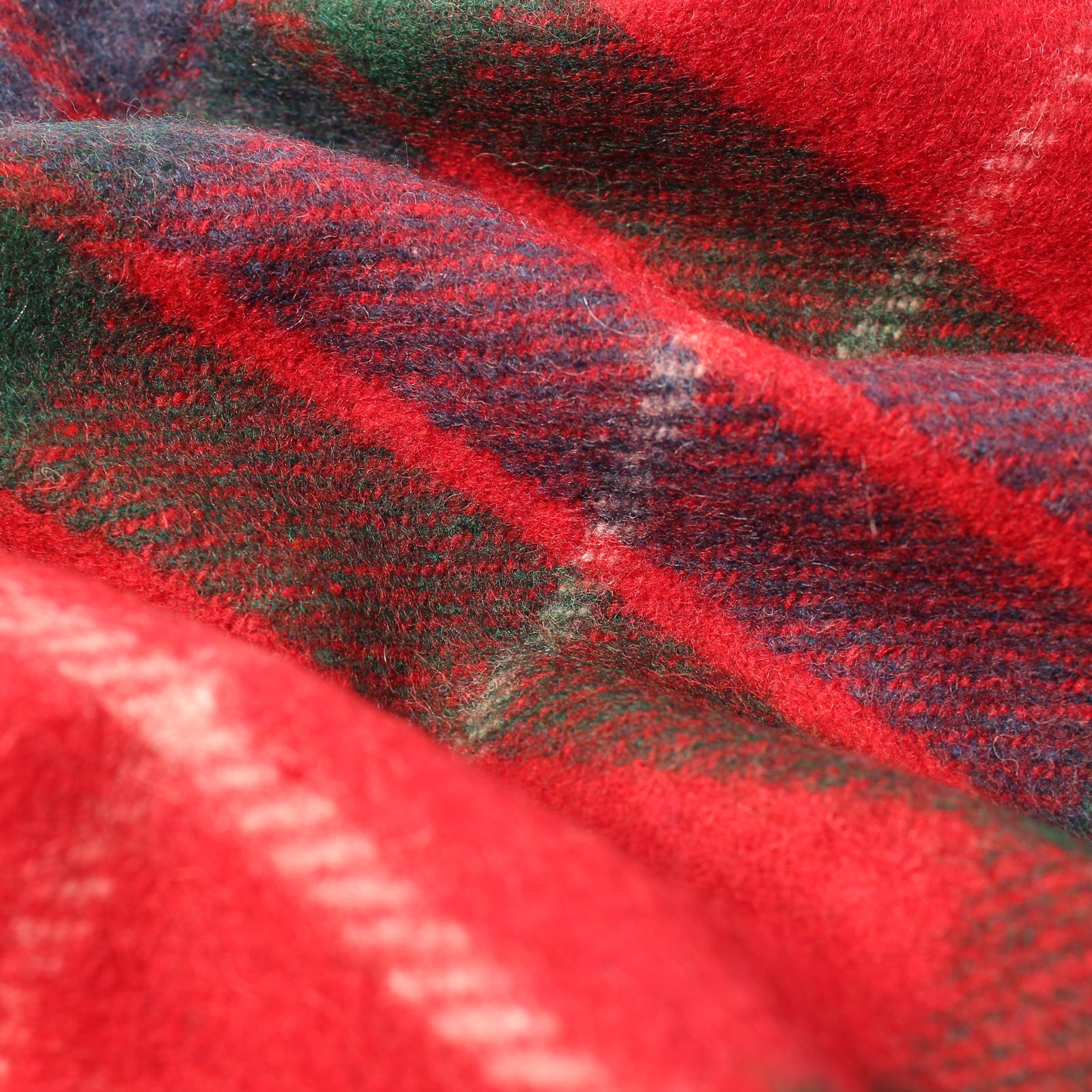 Highland Wool Blend Tartan Blanket / Throw Extra Warm Fraser Red