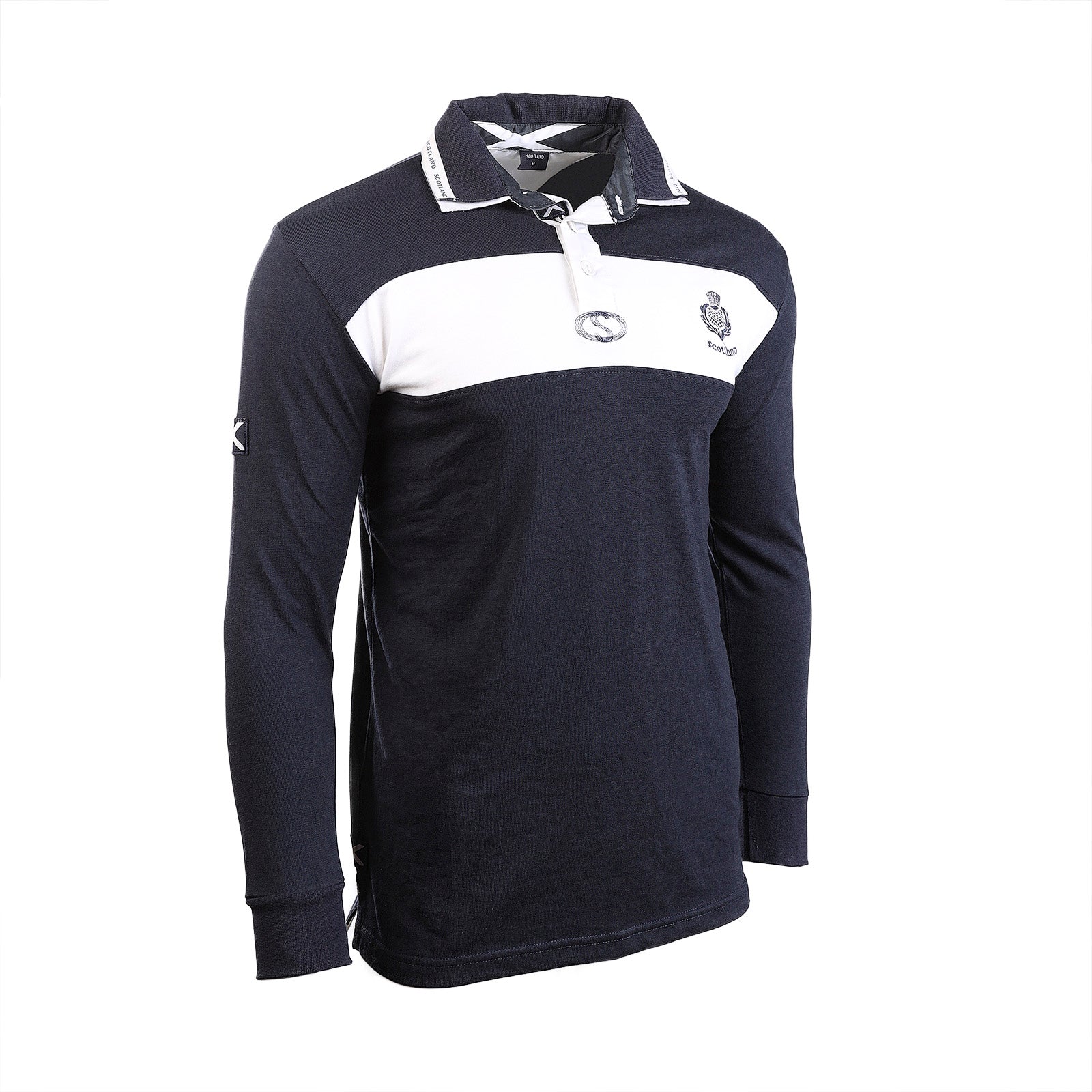 Gents L/S Thistle Navy Rugby Shirt