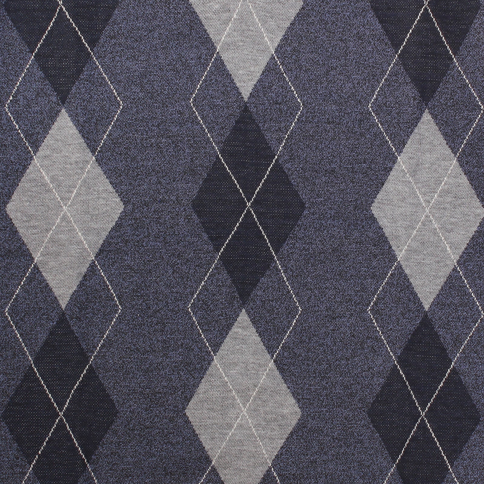 Argyle Ballantrae Jumper V Neck Blue Melange