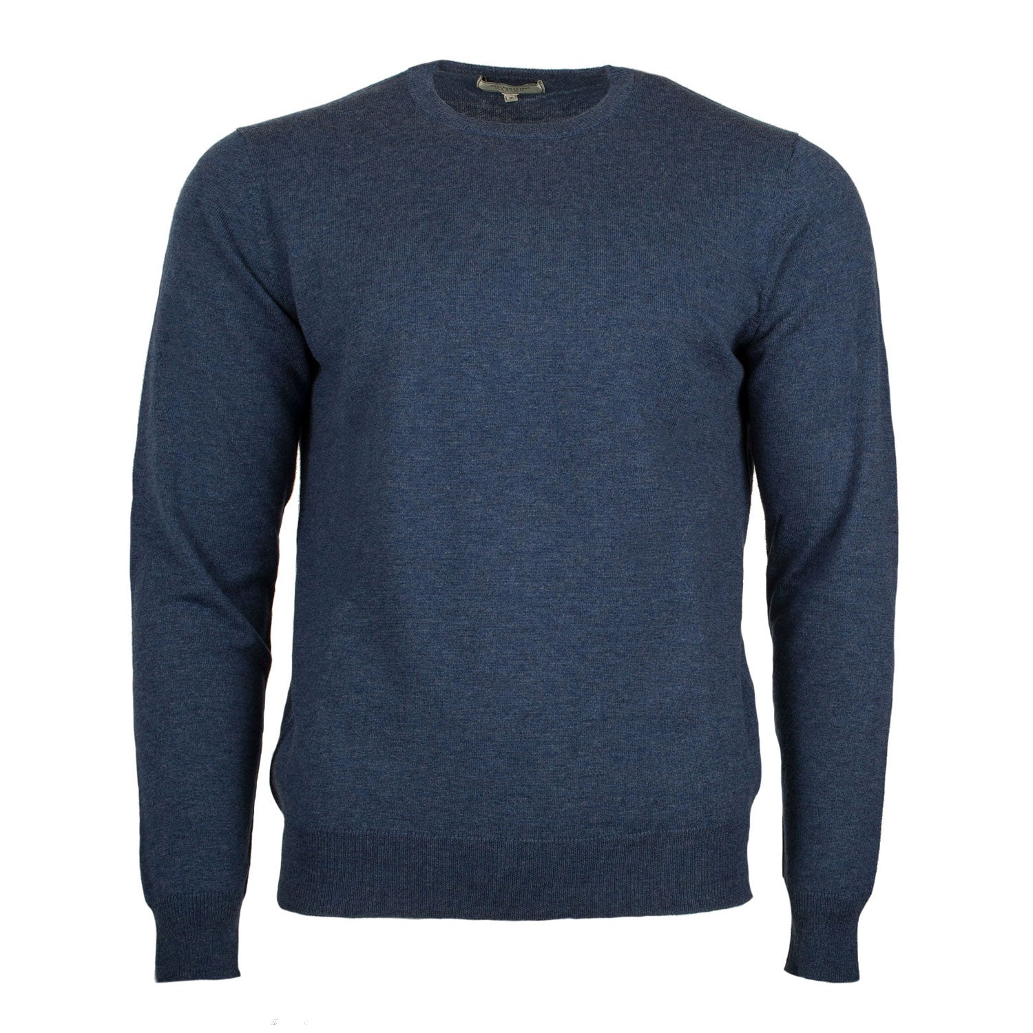 100% Merino Gents Crew-Neck Jumper Denim