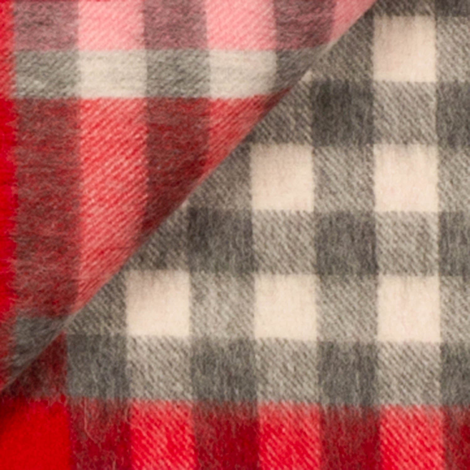 Chequer Tartan 90/10 Cashmere Stole Red