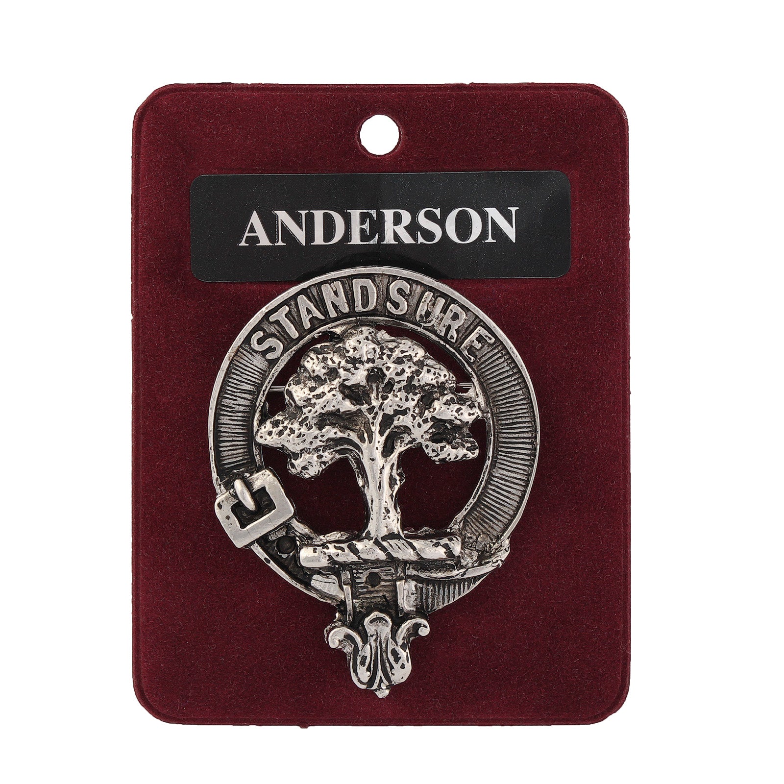Art Pewter Clan Badge 1.75" Anderson Tartan Weaving Mill