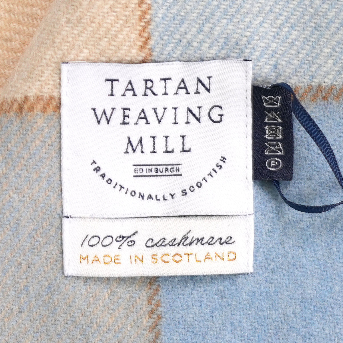 Tartan Weaving Mill 100% Pure Cashmere Scarf – Made in Scotland - BLOCK PINSTRIPE SANDY