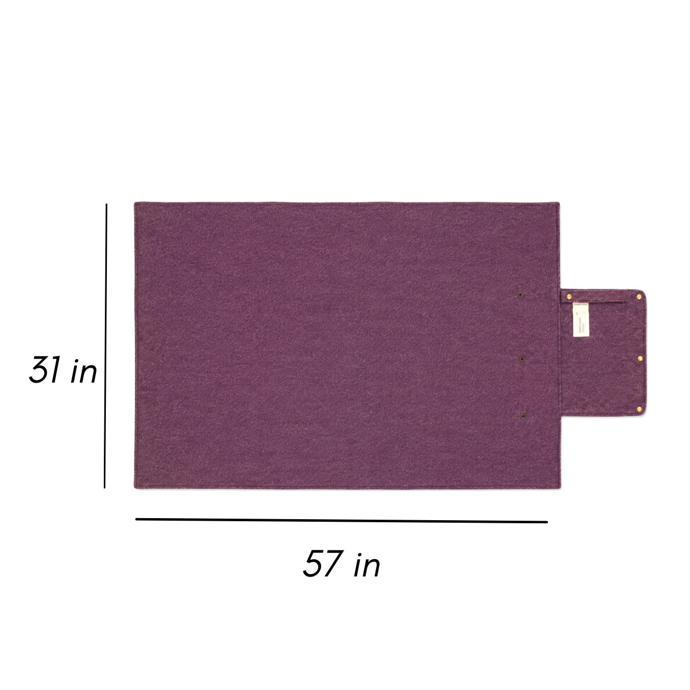 Woodside Foldaway Picnic Blanket with Carry Strap – Recycled Wool - GRAPE