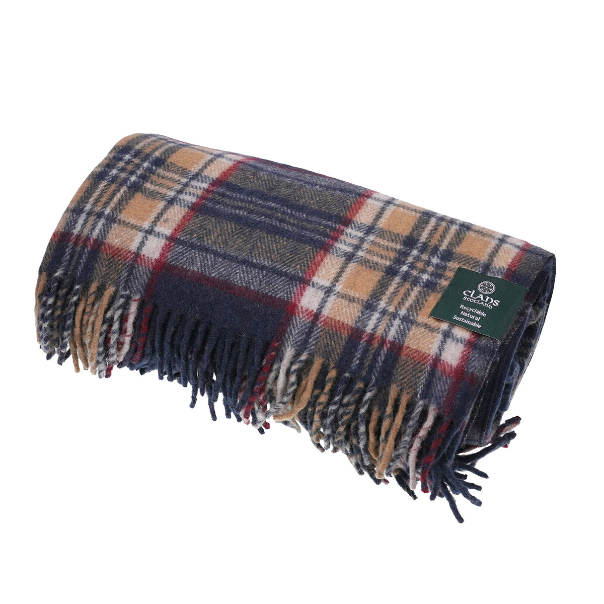 Scottish Tartan Wool-Blend Blanket Throw – Highland Comfort - Highland Wool Blend Tartan Blanket Throw - STEWART NAVY