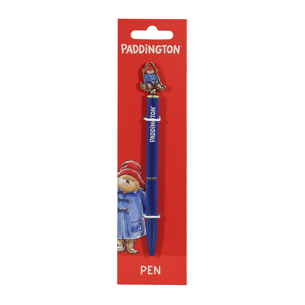 Paddington Bear Blue Metal Ballpoint Pen with Character Topper