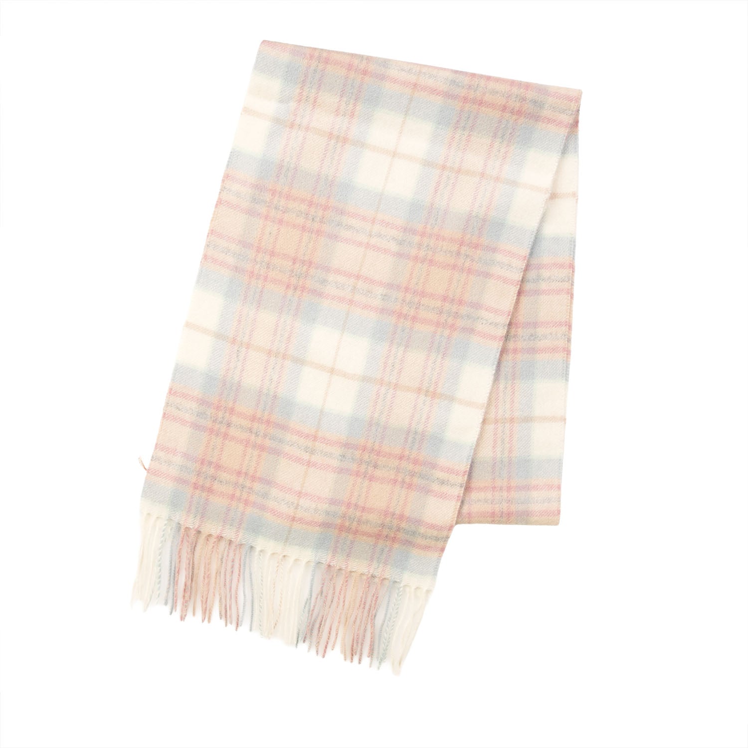 Edinburgh Cashmere Premium Lightweight Scarf - Ultra-Soft Luxury Wrap - MACKELLAR MIX WHITE