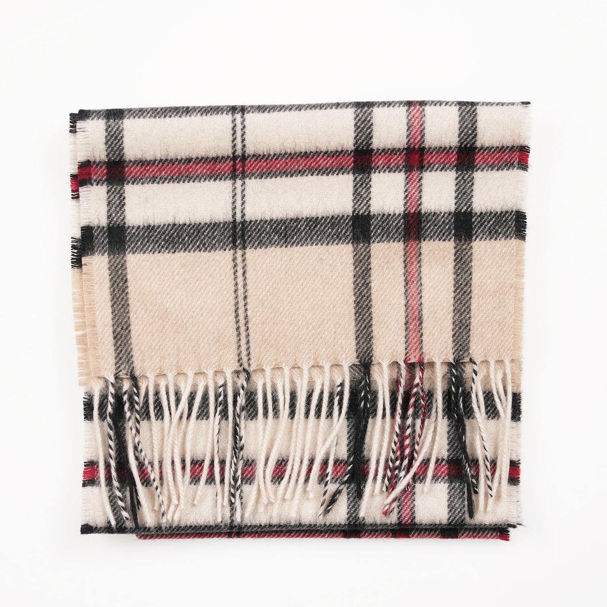 Tartan Weaving Mill 100% Pure Cashmere Scarf – Made in Scotland - Thomson Camel - Maxi Check