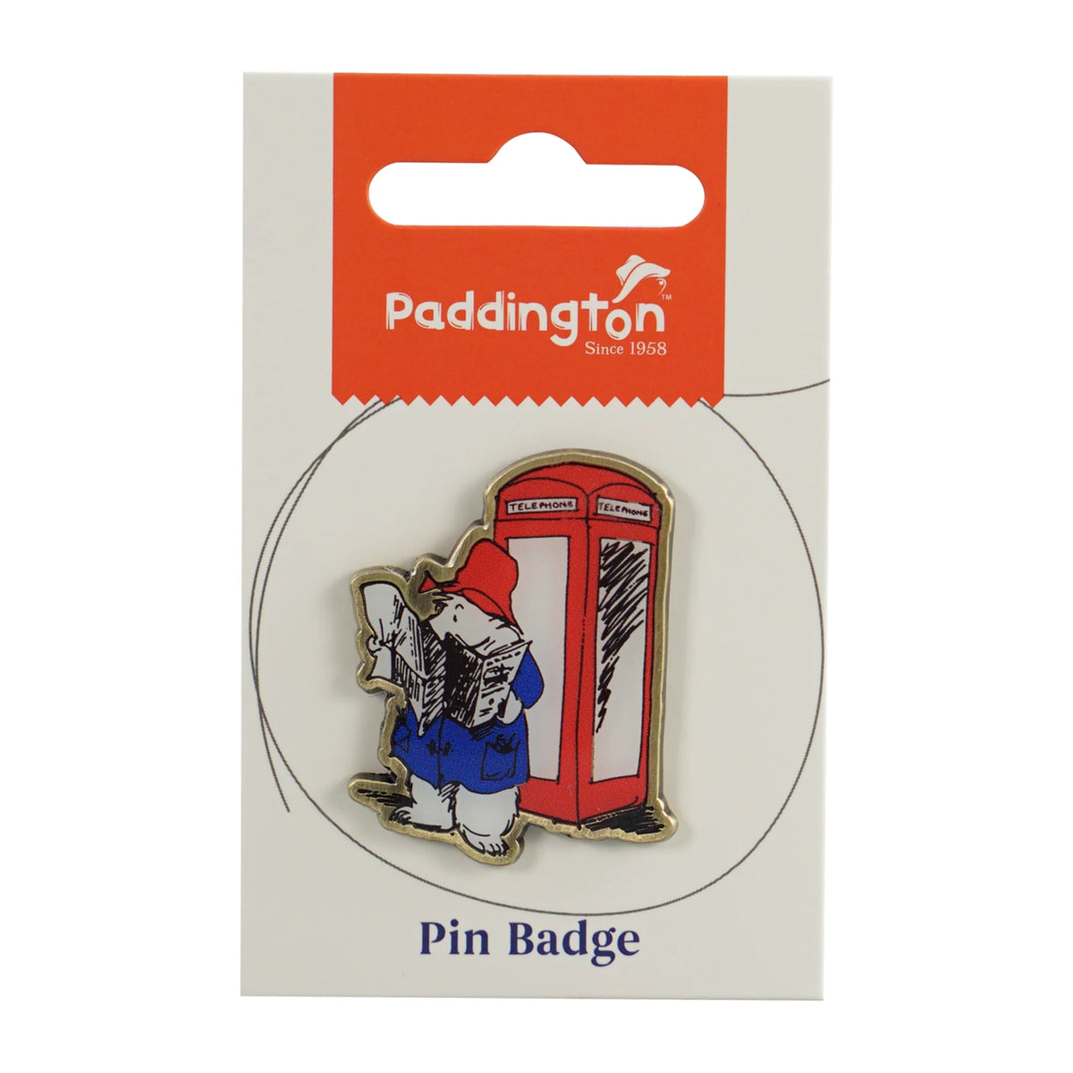 Paddington Bear London Telephone Box Enamel Pin Badge