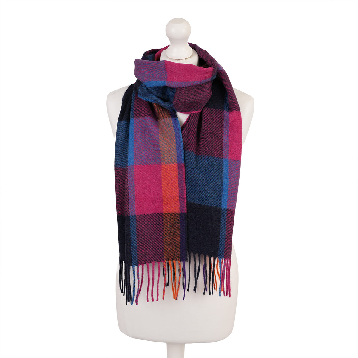 Tartan Weaving Mill 100% Pure Cashmere Scarf – Made in Scotland - KIRKSTALL CHECK BELLWETHER