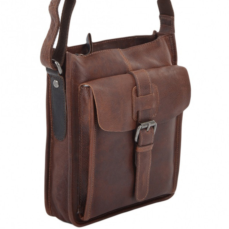 4551 Unisex Leather Body Bag Tan