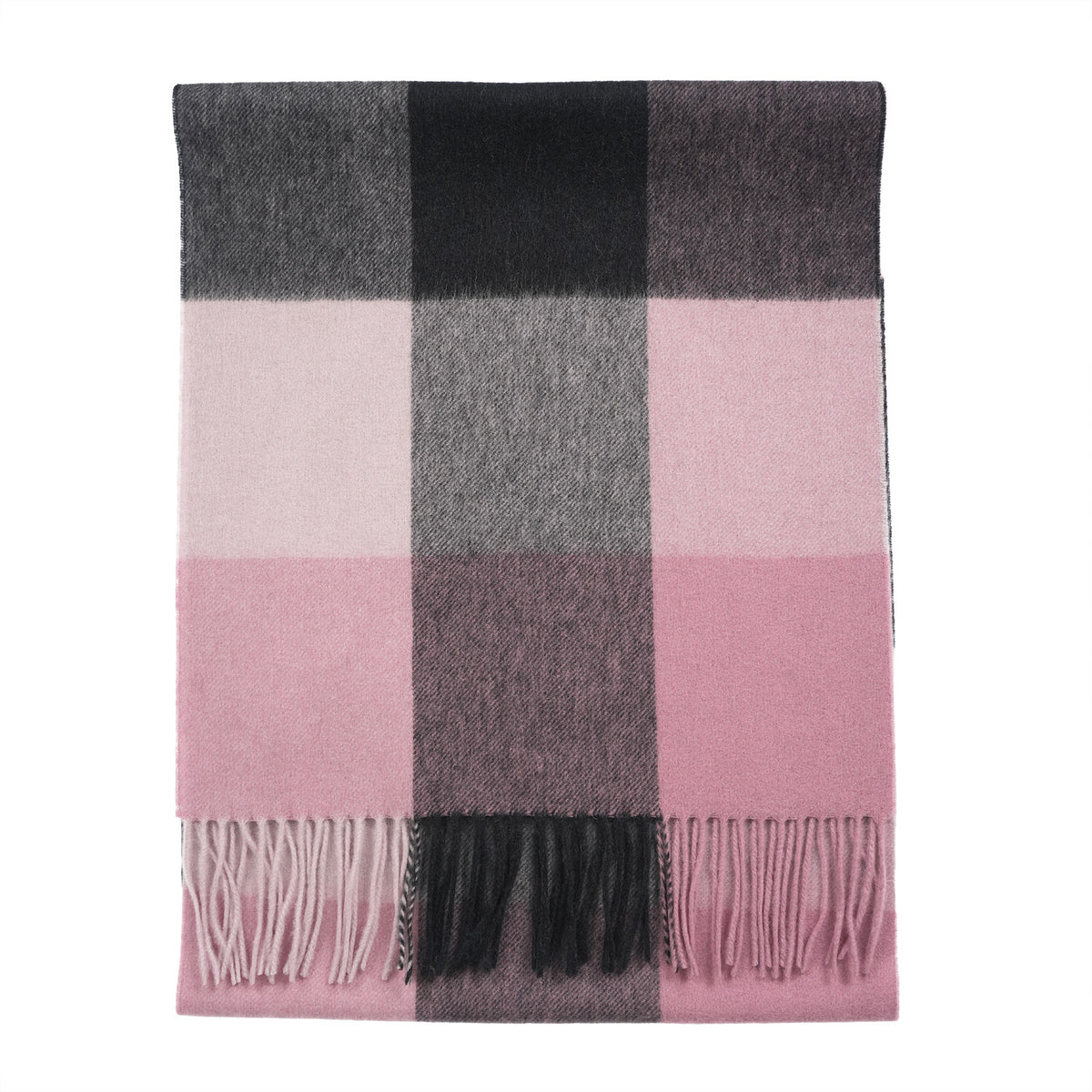 Heritage of Scotland 100% Lambswool Wide Scarf Soft Unisex Winter Wrap - Tartan & Check Designs - 3 SQUARE PINK