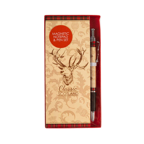 Scotland Stag Magnetic Notepad & Pen Set