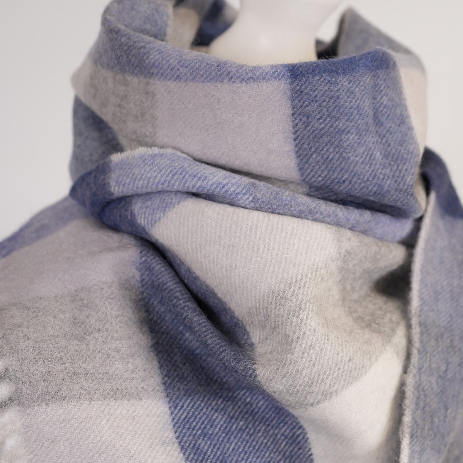 Edinburgh Cashmere Scarf 5 Square Tartan - Blue/Green