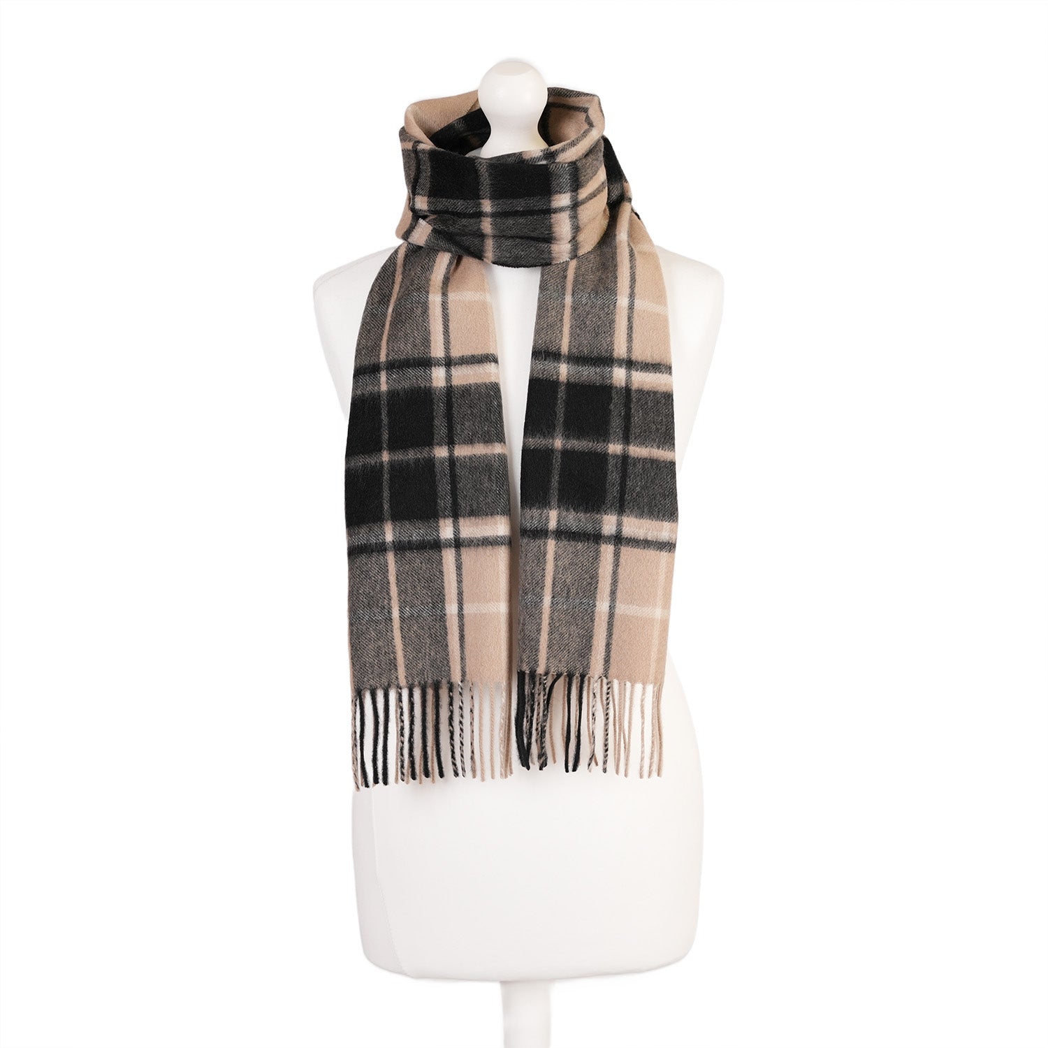 Edinburgh Cashmere Scarf Forrester Black White