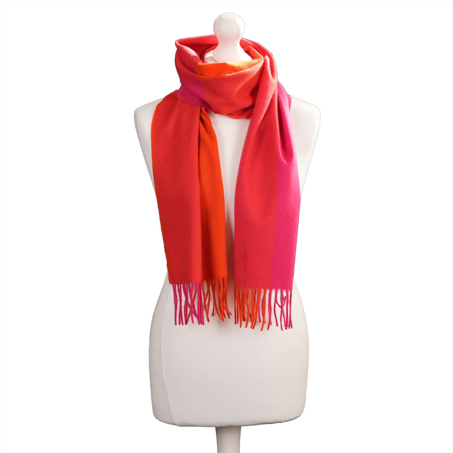 Edinburgh Cashmere Scarf Oakwell Pink Orange